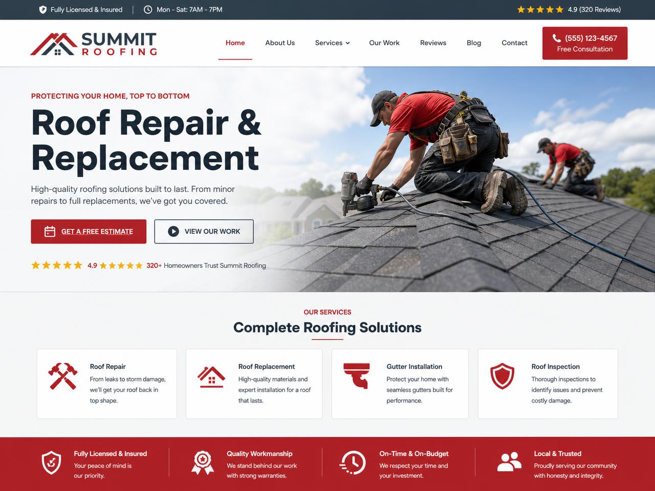 Roofing website built for a local business in Tulsa, OK